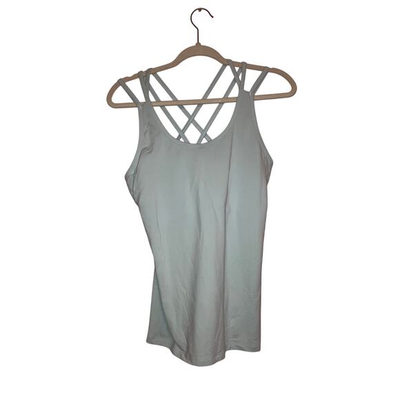 GAP Tops - Gap Baby Blue Athletic Criss Cross Back Athletic Tank With Built In Bra Size M